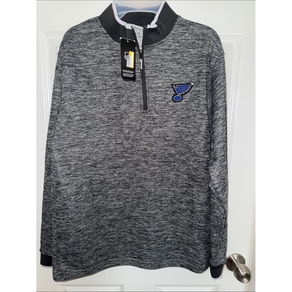 NHL St. Louis Blues Gray Black Quarter-Zip Pullover
